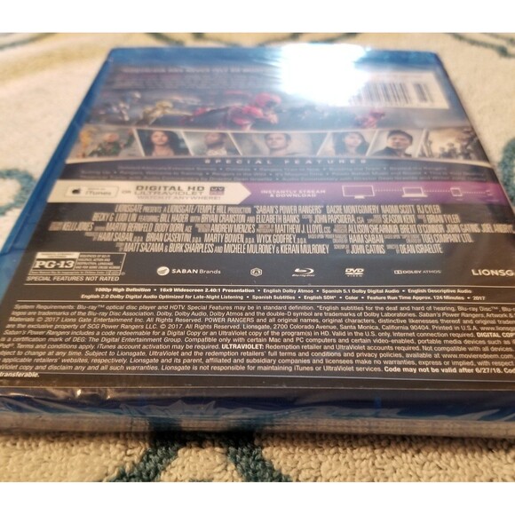 Saban's Power Rangers Blu-ray/DVD/Digital, 2-Disc Set New SEALED - Picture 7 of 10